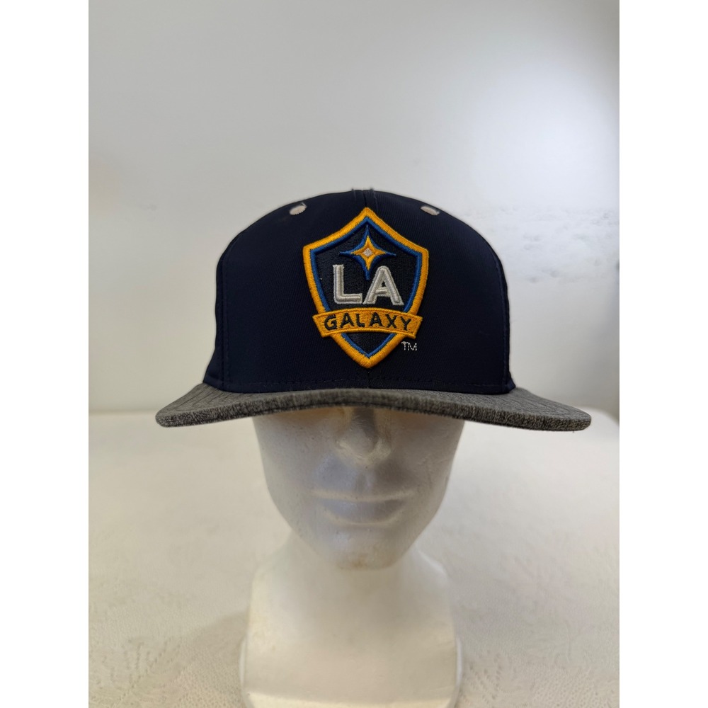 Adidas LA Galaxy MLS Youth Snapback Hat Navy Blue Grey Flat Brim Cap S8DEA